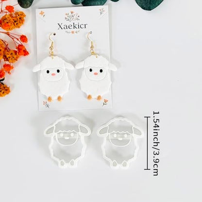 Xaekicr Cute Sheep Polymer Clay Cutters Set – Animal Clay Earring Cutters for Polymer Clay Jewelry Making – Clay Tools & Molds for DIY Crafts - Image 3