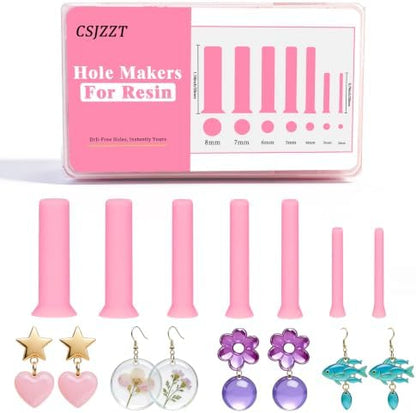 Resin Hole Maker 35 Pcs 7 Sizes Drill-Free Silicone Inserts for Epoxy Resin by csjzzt