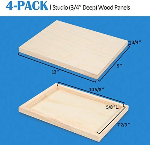 Falling in Art 4 Pack 9x12’’ Unfinished Birch Wood Panels Kit for Painting - Image 3