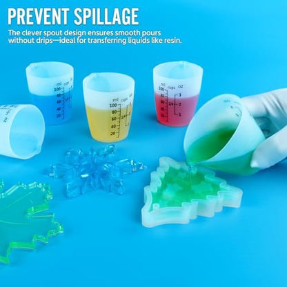 10Pcs Silicone Resin Mixing Measuring Cups 100ml / 3oz for Resin Supplies, Easy-to-Read Black Marks, Non-Stick Reusable Silicone Pouring Cups for Epoxy Mixing - Image 5
