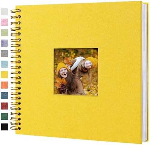 12"x12" Scrapbook Photo Album Linen Cover 40 Sheets 80 Pages White Paper by Hiwhy
