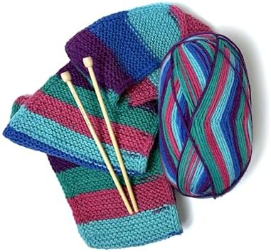 The Spinning Hand Knitting Kit for Beginners Adults – Educator-Designed, Self-Striping Wool Yarn, Bamboo Needles & Video Tutorials (Tie Dye) - Image 3