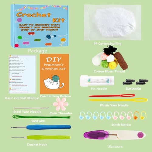 DIY Flower Crochet Kit for Beginners Animal Potted Plants Starter Knitting Kit Complete Learn to Crochet Pot for Adults Art Craft Supplies Gift with Step-by-Step Video Tutorials & Written Pattern - Image 3