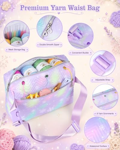 Aeelike Crochet Kit for Beginners Adult, Complete Knitting Yarn Kit, Purple - Image 4