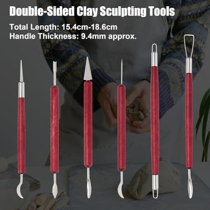 suiwotin 6pcs Clay Sculpting Tools Set, Pottery Trimming Tools - Image 2