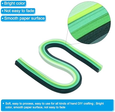 PATIKIL 120pcs Quilling Strips Paper 3/8"(10mm) 21" Origami Paper Quilling Strip for Art DIY Hand Craft Christmas, Gradient Green - Image 3