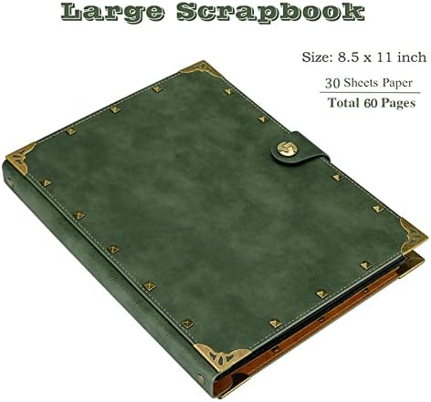 ZEEYUAN DIY Scrapbook Leather Scrap Book Photo Album 60 Pages, Mothers Day Gifts for Mom Scrapbook Photo Album Vintage Travelling Journal Scrap Book - Image 2