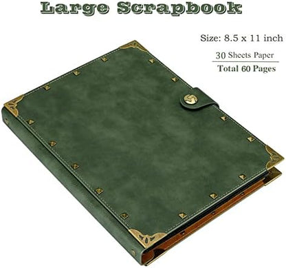 ZEEYUAN DIY Scrapbook Leather Scrap Book Photo Album 60 Pages, Mothers Day Gifts for Mom Scrapbook Photo Album Vintage Travelling Journal Scrap Book - Image 2
