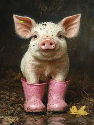 Pig Diamond Art Kits for Adults, Animals Diamond Painting Kits for Adults by croshom