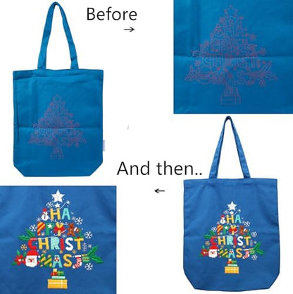 CREAWONDER Canvas Tote Bag Embroidery Kit with Pattern for Beginners, Arts and DIY Embroidery Crafts Kits for Adults, Include Instructions, Thimble, Embroidery Hoops, Color Threads and Tool - Image 5