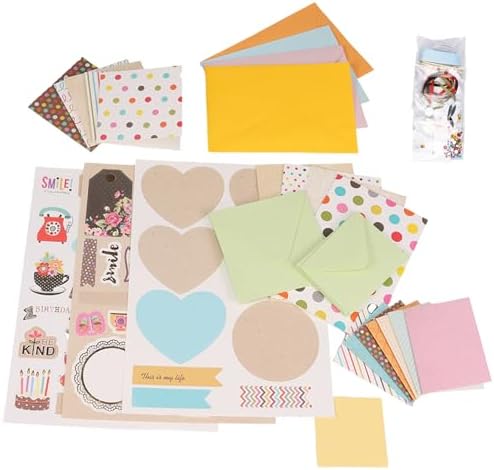 DIY Greeting Card Kits Includes 16 Cards 16 Envelopes with Decoration Accessories Handmade DIY Greeting Card Making Kits Personalized Set for Kids Adults(green) - Image 3