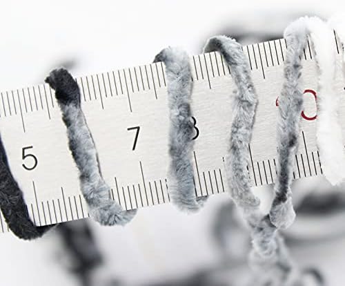 NICEEC 3 Skeins Soft Chenille Yarn 3x85m(3x93yds,3x50g)_Black White Gray - Image 3