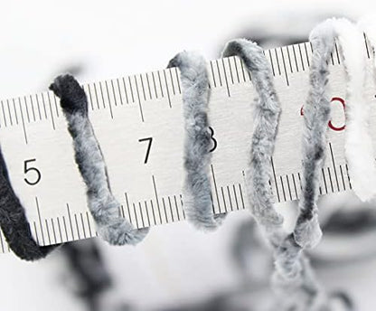 NICEEC 3 Skeins Soft Chenille Yarn 3x85m(3x93yds,3x50g)_Black White Gray - Image 3