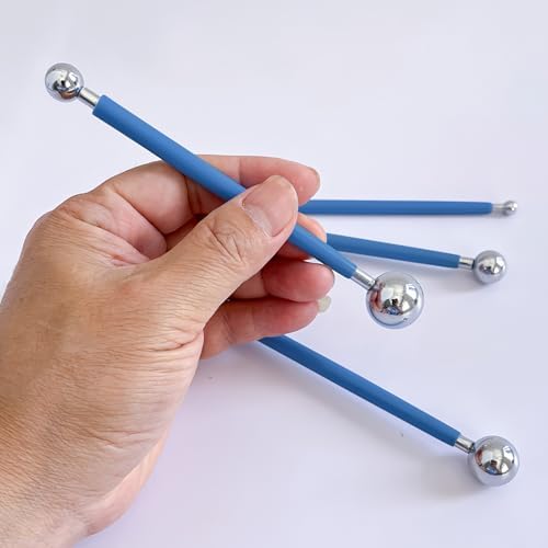 DIYOOHOMY 9 Pcs Polymer Clay Tools, Ball Stylus Silicone Sculpting Tools for Pottery Rock Dot Painting Nail Art Blending Clay Carving Ceramic Drawing DIY Craft Modeling - Image 6