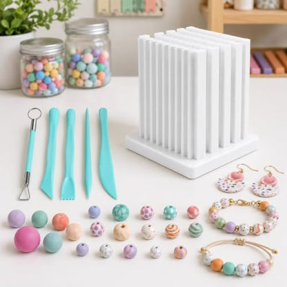 Polymer Clay Bead Roller Set 1-5mm, Dual-Sided Mini Ball Maker with Storage Stand, Professional Clay Bead Rolling Shaper Tool with 5Pcs Sculpting Tools for DIY Jewelry Earrings - Image 6