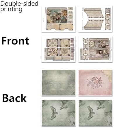 XINPOCUT Vintage Folding Folio Junk Journal Kit,Folio Booklet Craft Kit, Junk Journal Kit, Scrapbooking Supplies, Journaling Decor, Mini Folio Writer Folder Project, Arts & Crafts Gifts - Image 6