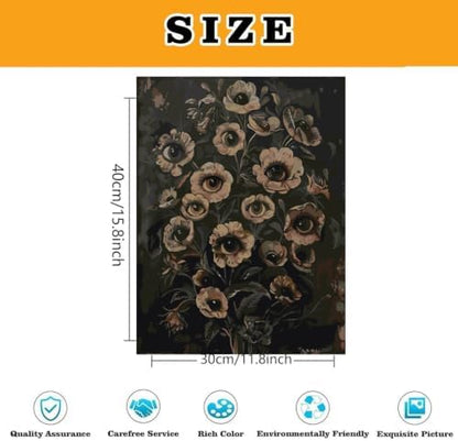 Eyes Flowers Paint by Numbers Kit for Adults Framed Canvas, Frameworkless - Image 3