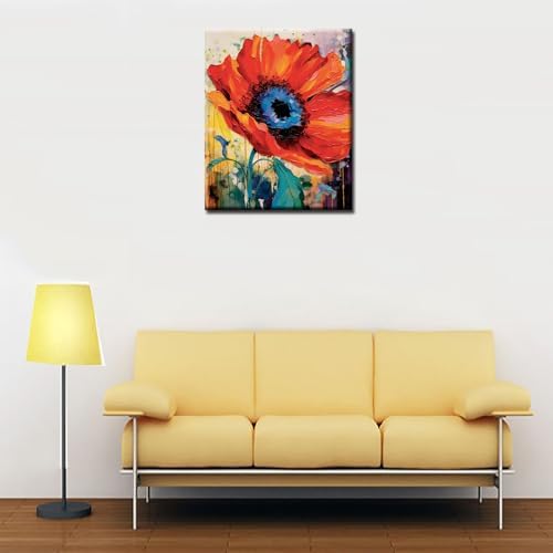 Beautiful Flowers Digital Canvas DIY Children's Digital Painting Classic Pattern Design,Abstract Graffiti Digital Painting, Modern Art Color Picture Digital Painting, (DIY Frame) - Image 2