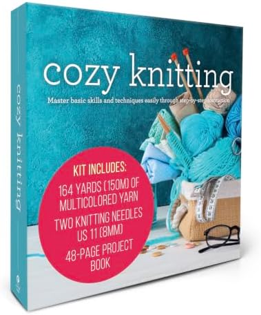 Cozy Knitting: Master basic skills and techniques easily through step-by-step instruction - Kit includes: 164 Yards (150m) of Multicolored Yarn, Two Knitting Needles US 11(8mm), 48-page Project Book - Image 4