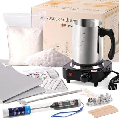 Candle Making Kit with Wax Melter, 2lb Beeswax Candle Wax for Candle Making by PurchaseNow