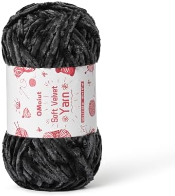 100g Fluffy Velvet Chenille Yarn for Crocheting and Knitting, 80m (87.5yd) Baby Yarn for Crocheting Soft, Crochet Chunky Yarns Amigurumi Yarns (Carbon Grey) by OMoiut