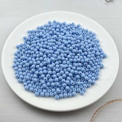 700pcs Acrylic Round Beads for Crafts 6mm Resin Candy Color Spacer Beads with Hole for Jewelry Making Sewing Crafts Decoration Necklaces Bracelets Earrings Supplies(Blue) - Image 2