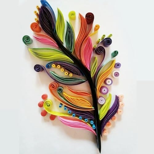 Feather Paper Quilling Kit Paper Quilling Adult Craft Great for DIY Craft Workshop, Home Decoration,Birthday Gift,Adult Friend interaction.It's Suitable for Adult and Craftsmen.Creative Stress Reliee - Image 4