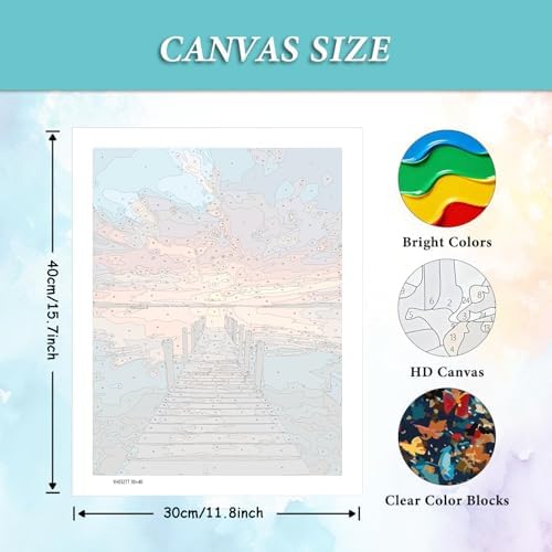 AIBOERL Paint by Numbers Kit for Adults Beginner,Sunset Scenery, 12X16In - Image 3
