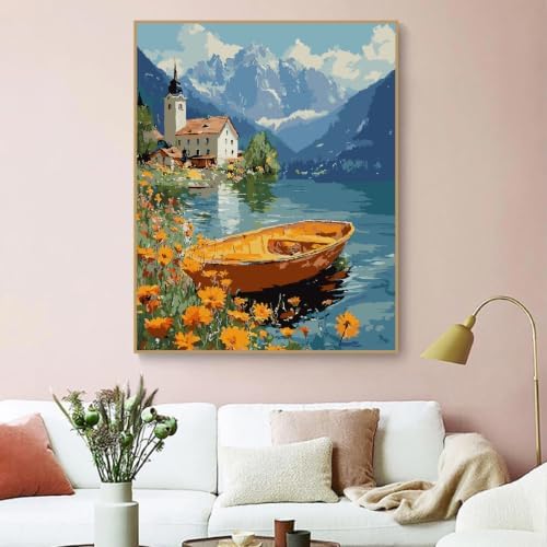 ZRIZQ Paint by Numbers Kit for Adults Beginner,Lake,16x20 - Image 7