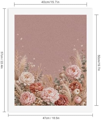 Paint by Numbers Kit for Adults Beginner Art Decor Mauve Peony Meadow - Image 3