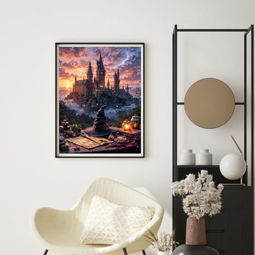 Castle Paint by Numbers Kit for Adults Framed Canvas, with Framed Canvas - Image 5