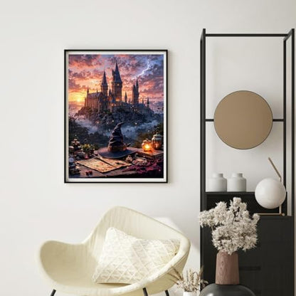Castle Paint by Numbers Kit for Adults Framed Canvas, with Framed Canvas - Image 5