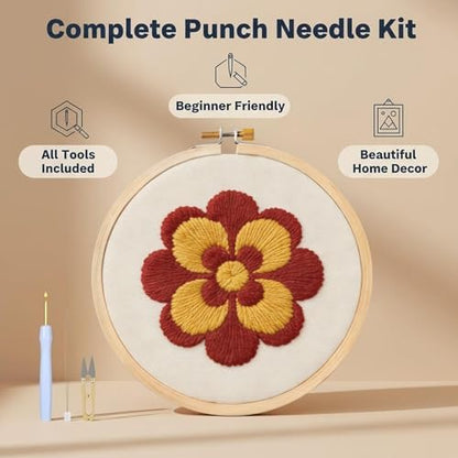 AohaiNova Punch Needle Kit for Adult Beginners,Punch Needling Set Flower - Image 2