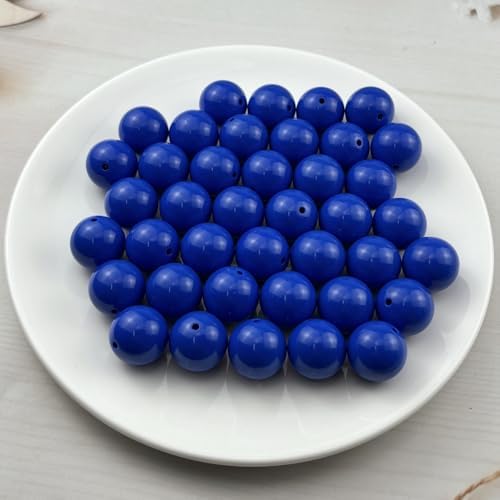 40pcs Acrylic Round Beads for Crafts 20mm Resin Candy Color Spacer Beads with Hole for Jewelry Making Sewing Crafts Decoration Necklaces Bracelets Earrings Supplies(Light Sapphire Blue) - Image 2