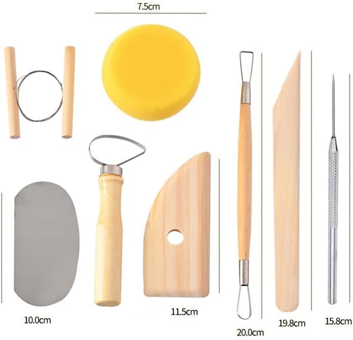 S & E TEACHER'S EDITION 8 Pcs Pottery & Clay Sculpting Tools, Double-Sided, Smooth Wooden Handles. (Pack of 2) - Image 3
