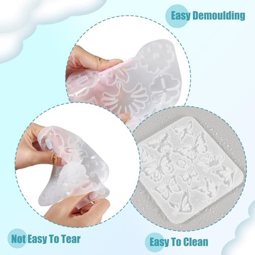 3Pcs Flower Butterfly Pendant Silicone Molds Assorted Floral Insect Animal Jewelry Casting Resin Molds for Epoxy Resin DIY Crafts Earring Necklace Making - Image 3