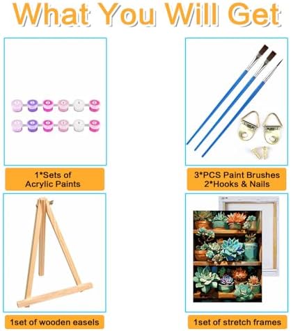 Meothan Framed Paint by Numbers Kits for Adults 12x16in with Wooden Easel - Image 6