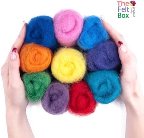 The Felt Box Needle Felting Wool Short Fiber Carded Batts Shade Pack 100 Grams 3.5 Oz -Bright - Image 2