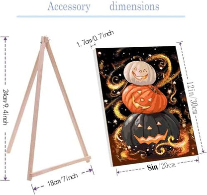 NEGEKFKX Halloween Pumpkin Paint by Numbers Kit for Adults Beginner with Frame,Horror Easy Adult Paint by Number Kits on Canvas DIY Painting for Beginners Art by Numbers for Home Wall Decor 12x8 Inch - Image 4