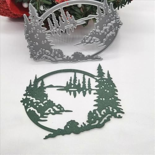 Scrapbooking Die-Cuts, Christmas Metal Cutting Dies for Card Making, Paper Craft Punch Template, Background Embossing Stencils, DIY Album Décor(Christmas Forest-10.2x7.8cm) - Image 2