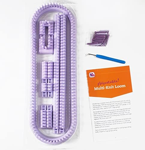Authentic Knitting Board Adjustable Multi-Knit Loom, snap in parts, small and large gauge - Image 2