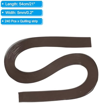 PATIKIL 240pcs Quilling Strips Paper 3/16"(5mm) 21"(54cm) Origami Paper Quilling Strip for Art DIY Hand Craft Christmas, Dark Coffee - Image 2