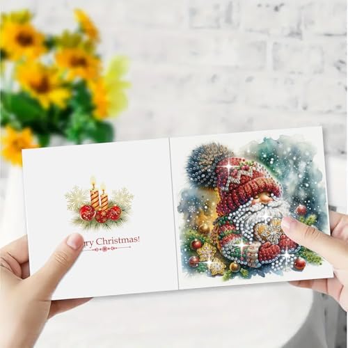 DIY Diamond Greeting Cards Set, 5D DIY Diamond Art Painting Festival Style Greeting Card, DIY Christmas Card Making Kits for Family Friends Handmade Gift-#01-6PC Goblin - Image 4
