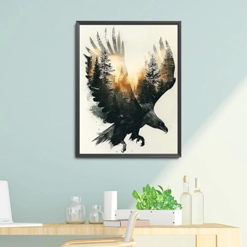 NZNANCHU Paint by Number for Adult,DIY Animal Painting Kits for Adults,Color by Numbers,Eagle Paint by Number Canvas Crafts Watercolor for Beginners Hoom Decor (Eagle) - Image 6