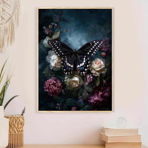 Butterfly Paint by Numbers Kit for Adults Framed Canvas, Frameworkless - Image 5