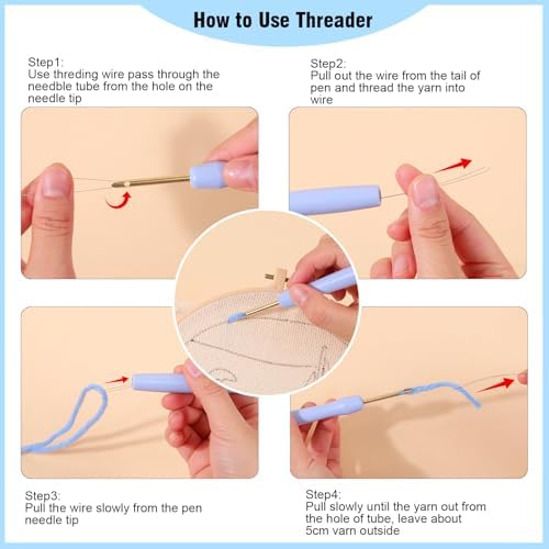 Punch Needle Kit Beginners Beach Landscape Embroidery Kit DIY Craft Lovers - Image 3