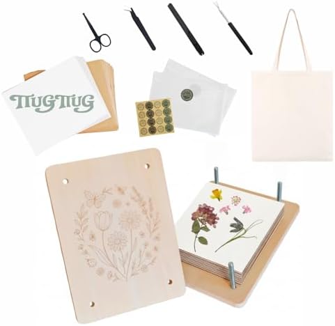 TTUGTTUG Wooden Flower Press Kit, 8.2" x 6.2" Pressed Flowers for Adult by Unknown