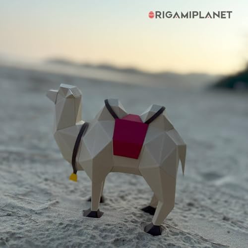Camel 3D Origami Paper Craft Kit, Creative Handmade Paper Sculpture Art for Home Decor, Unique Pre-Cut DIY Cute Animal Models Papercraft Set, Present for Teens & Adults - Image 6