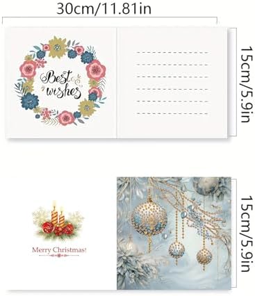 DIY Diamond Greeting Cards Set, 5D DIY Diamond Art Painting Festival Style Greeting Card, DIY Christmas Card Making Kits for Family Friends Handmade Gift-#05-6PC Christmas - Image 2
