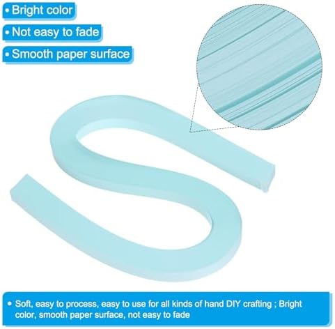 PATIKIL 120pcs Quilling Paper Strips Paper Flowers Quilling Kits 3/8"(10mm) Origami Paper for Adults Beginner Art Craft, 21"(54cm) Light Blue - Image 3